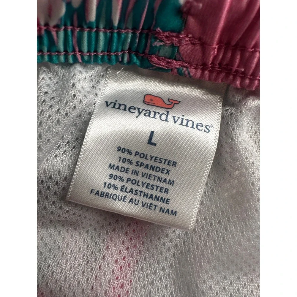Vineyard Vines Swim‎ Trunks Men L Pink Tropical Floral Shorts 6.5 Inseam